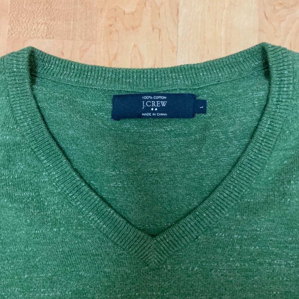 J. Crew Green V neck Sweater - Picture 4 of 4
